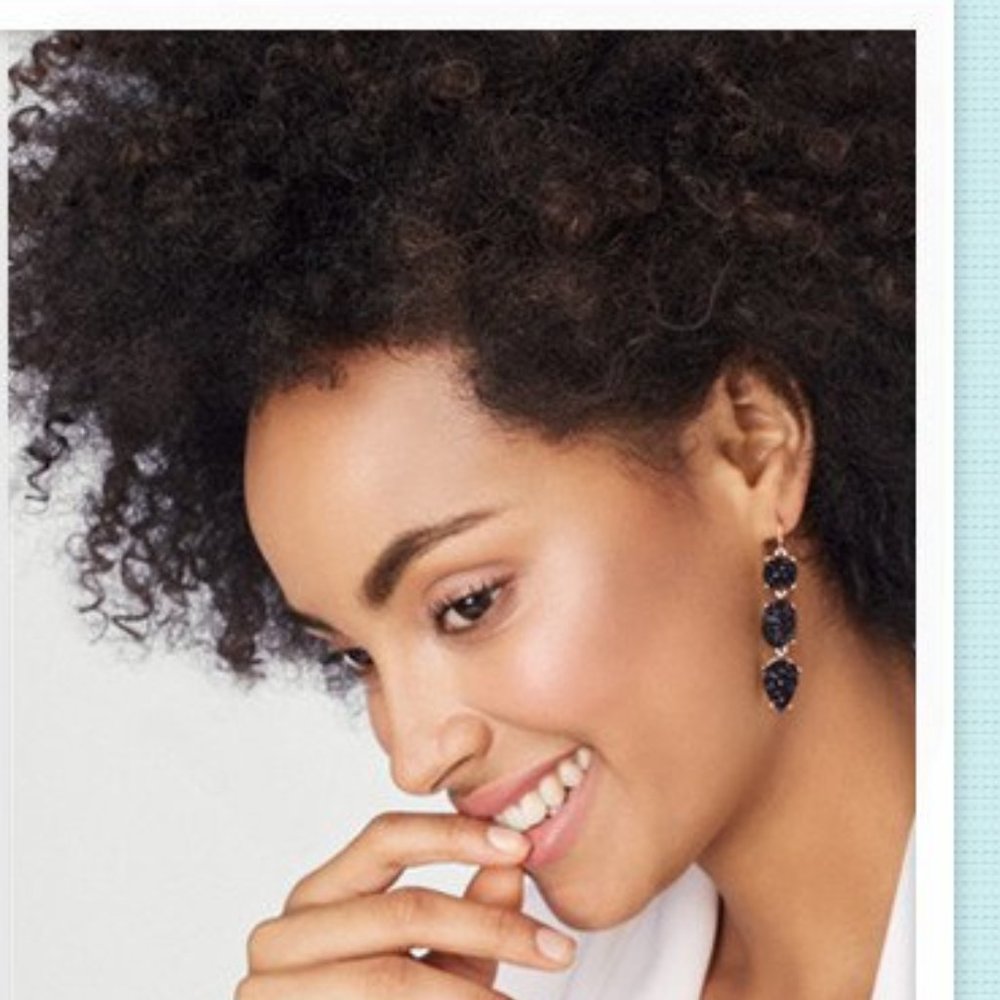 Baublebar Black Mieko Druzy Drop Earrings - NEW